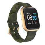 iTouch Air 3 Smartwatch: Gold Case with Green Camo Strap