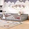 KWPZQEB Floor Bed with Fence and Door, Wooden Floor Bed with Slats & Safety Guardrail, Easy Assemble Montessori Beds for Kids, Girls, Boys - 3 of 4