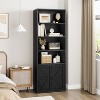 Garvee 71.4 Inch Tall Industrial Bookcase with Doors ¨C Farmhouse 6-Shelf Display Storage for Home Office, Living Room, Bedroom, - 3 of 4