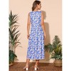 INSPIRE CHIC Women's Summer Sleeveless Beach Boho Vintage Floral Flowy Sundress with Pocket - image 4 of 4