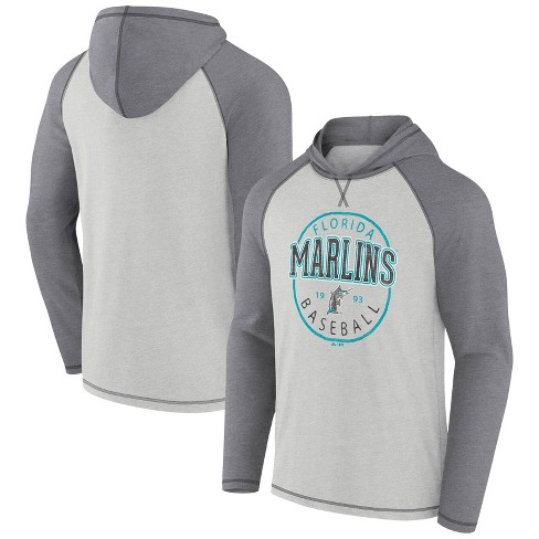 Mlb Miami Marlins Men's Lightweight Bi-blend Hooded Sweatshirt - Xl : Target