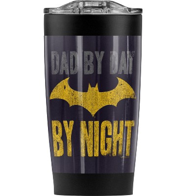 Batman Dad By Day Steel Tumbler 20oz Coffee Travel Mug