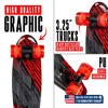 Madd Gear Skateboard 22" Retro Mini Cruiser Complete - Red - 3 of 4