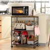 Itopfox Rolling Kitchen Microwave Cart, 3 Tier Mobile Stand with Storage, Utility Cart on Lockable Wheels, Coffee Bar Shelf Organizer for Living Room - 3 of 4