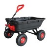Garden Dump Cart,800lbs Heavy Duty Yard Dump Garden Cart,180° Rotating Handle,Steel Frame for Garden,Lawn,Barn,Farm - 2 of 4