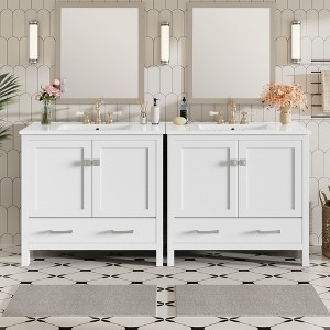 Whisen 30 in. Bathroom Storage Cabinet Bathroom Vanity with 2 Soft Closing Doors and Drawer - 1 of 4