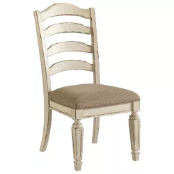 Set of 2 Realyn Ladderback Dining Upholstered Side Chair Chipped White - Signature Design by Ashley