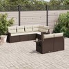 vidaXL 7 Piece Patio Sofa Set with Cushions Brown and Cream Poly Rattan - 2 of 4