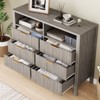 6 Drawer Dresser for Bedroom, 47" Wide Chest of Drawers with 2 Open Shelves & Handles, Fluted Closet Drawer TV Stand, Dresser Storage Cabinet - 4 of 4