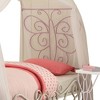 85" Twin Bed White Light Purple - Acme Furniture: Butterfly Headboard, Canopy Curtains, Chrome Frame - 2 of 4