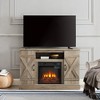 47" Farmhouse Media TV Stand with 18" Electric Fireplace Insert, Open and Closed Storage, Entertainment Console for TVs up to 50" - 2 of 4