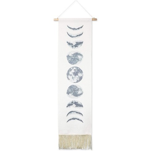 Boho Wall Art Hanging Moon Phase Home Decor 12.3 x 49 Inches 