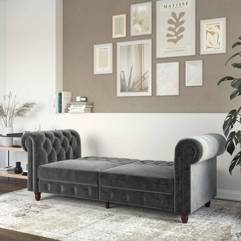 Finnley Velvet Upholstered Sofa Futon - Room & Joy, 3 of 11
