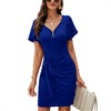 Clearlove Womens Casual Short Sleeve T Shirt Dress 2025 Summer Bodycon Wrap Ruched Mini Night Out Sundress - 3 of 4