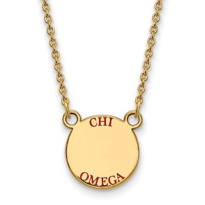 Black Bow Jewelry 14k Yellow Gold Plated Sterling Silver Chi Omega Greek Life Necklace 18 Inch - 1 of 4