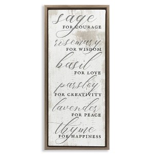 Stupell Industries Sage Basil Thyme Sentimental Phrases, 15" x 31" - 1 of 4