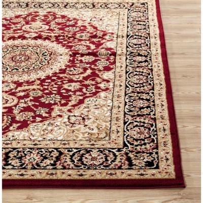 Burgundy Synthetic Traditional Oriental Runner Rug, 2' x 7'