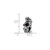 Black Bow Jewelry Sterling Silver December CZ Birthstone, Angel Bead Charm - 2 of 3
