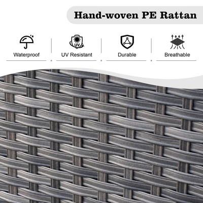 Gray Wicker 8-Piece Outdoor Sofa Set with Cushions