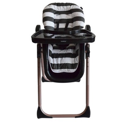 Your Babiie MAWMA by Snooki Rose Gold Black Stripes Fitzrovia High Chair