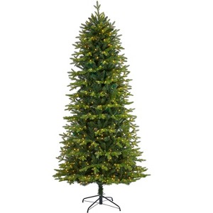 Nearly Natural 8-ft Belgium Fir Natural Look Artificial Christmas Tree with 650 Clear LED Lights - 1 of 4