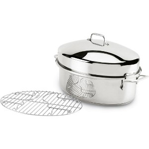 All-Clad Specialty Stainless Steel Covered Oval Roaster 3 Piece, 19x12x10 Inch - 1 of 2