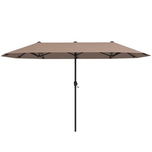 Costway 13 FT Large Patio Umbrella Outdoor Double-Sided Table Market Umbrella for Garden Beige/Brown/Gray/Navy/Orange/Wine - 1 of 4
