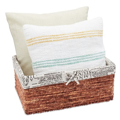 Juvale 5-Pack Rectangle Wicker Storage Baskets for Organizing Shelves, Bathroom and Laundry - 3 Sizes Small Woven Set