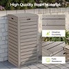 Syemin Outdoor Trash Cans 38 Gallon Outdoor Trash Can Waterproof Garbage Can with Lid Indoor Outdoor Use Trash Bin, Grey, 16.1"*16.26"*33.86" - 4 of 4