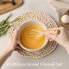 Attop Silicone Cooking Utensils Set, Kitchen Utensils Set 10 Pcs with Heat Resistant Wood Handles Cream White - 4 of 4