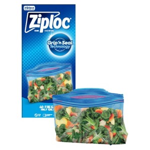 Ziploc Freezer Half Gallon Bags - 40ct - 1 of 4