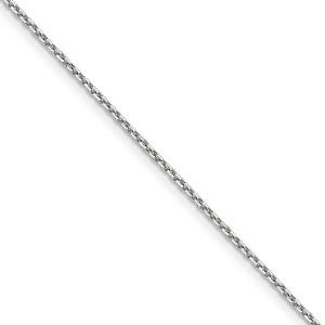 Black Bow Jewelry 1.4mm, 14k White Gold, Diamond Cut Solid Cable Chain Necklace - 1 of 4