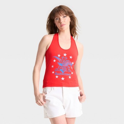 Women's Budweiser Halter Graphic Tank Top - Red