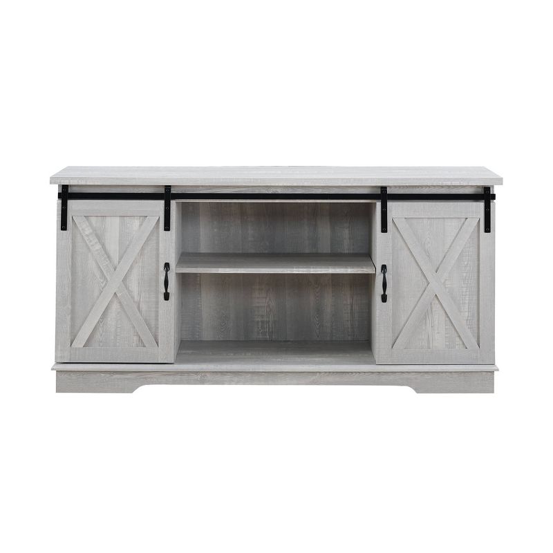 Modern Transitional Sliding Barndoor TV Stand for TVs up to 65"- Saracina Home, 4 of 25