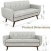 MUUEGM 65" Loveseat Couch Sofa| 2-Seat Memory Foam Futon Couch with Blue Linen Fabric, firm wooden frame - 4 of 4