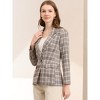 INSPIRE CHIC Women's Notched Lapel One Button Boyfriend Plaid Suit Blazer - 4 of 4