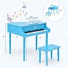Infans 30-Key Classic Baby Grand Piano Toddler Toy Wood w/ Bench & Music Rack Blue - 2 of 4