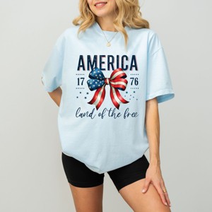 Simply Sage Market Coquette America Land Of The Free Garment Dyed Tee - 1 of 4