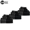 Lavish Home 18-Piece Cotton Towel Set, Black - 3 of 4