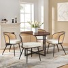 Bekrvio Rattan Dining Chairs - Cane Back & Curved Arm,Boucle Fabric Upholstered, Mid Century Modern Kitchen Chairs for Living Room - 4 of 4