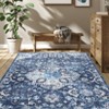 Washable Vintage Oriental Rug Non Slip Low Pile Rug Soft Throw Floor Cover Retro Foldable Indoor Carpet for Living Room Bedroom Playroom Nursery - 3 of 4