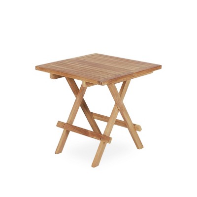 BENCMATE Desks Lightweight Folding BBQ Table with Carrying Handle, Folding Camping Table for Parties Backyard Events, Brown, 19.68"*19.68"*19.68"