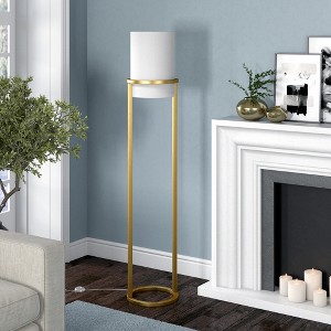 Hudson and Canal 62" Tall Floor Lamp with Fabric Shade - 1 of 4