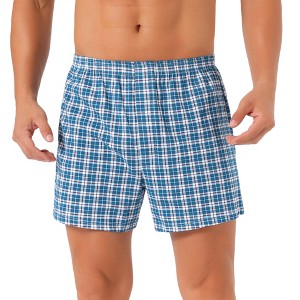 INSPIRE CHIC Men's Classic Elastic Waistband Plaid Pattern Boxer Shorts - 1 of 4