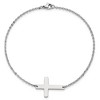 Black Bow Jewelry Polished Stainless Steel Sideways Cross Anklet, 10 Inch - 3 of 4