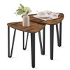 VASAGLE Nesting Coffee Tables, End Tables Set of 2，Industrial Small Stacking Side Tables with Metal Frame - 2 of 4