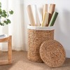 JANSNO 15" x 20" Round Woven Wicker Laundry Hamper with Lid and Removable Liner -  For Clothes, Toys, and Book Storage, Natural - 4 of 4