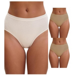 INSPIRE CHIC Women's High Waisted Butt Lifter Briefs Tummy Control Underwear, Available in Plus Size 3 Packs - 1 of 4