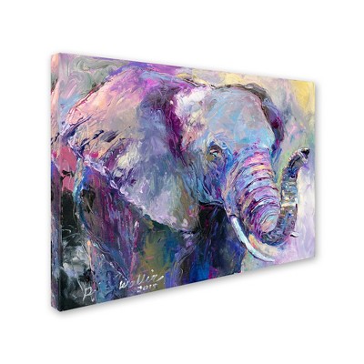 Trademark Fine Art - Richard Wallich Blue Elephant Matted Framed Art