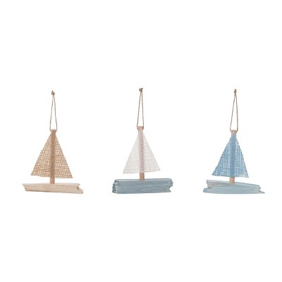 Gallerie II Weathered Sunfish Boat Ornament Decoration Set of 3